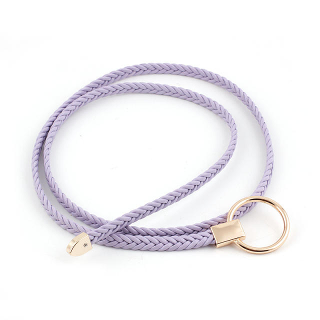 Spring summer braided skinny knot belt