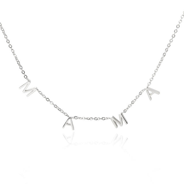 MAMA letter stainless steel necklace