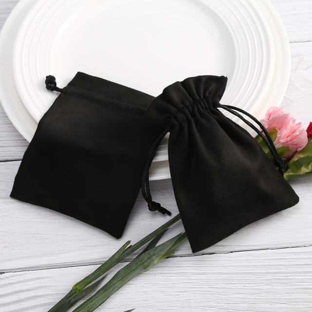 Black flannel jewelry package bag