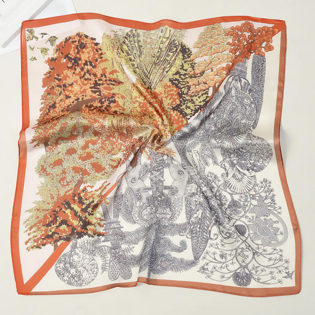 53cm animal pattern satin square scarves