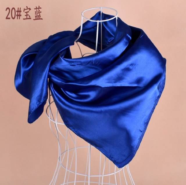 90cm plain color satin square scarf
