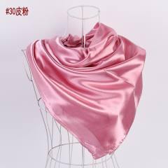 90cm plain color satin square scarf