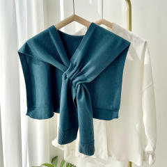 Korean fashion plain color kniited shawl scarf