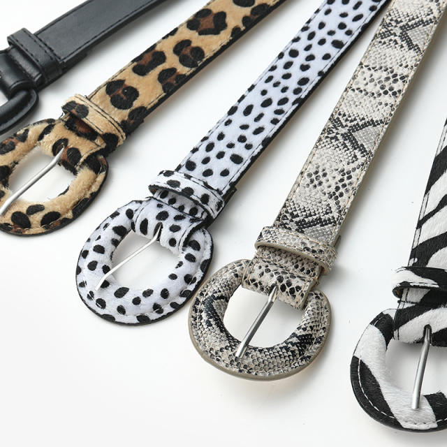 Animal pattern vintage buckle belts