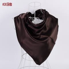 90cm plain color satin square scarf