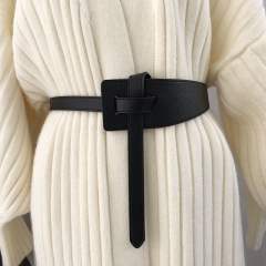 Concise PU leather obi belt