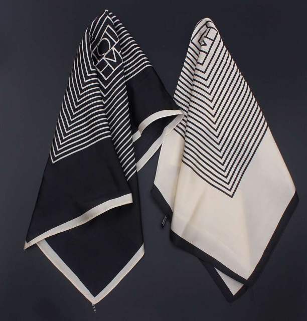 55cm striped satin square scarves