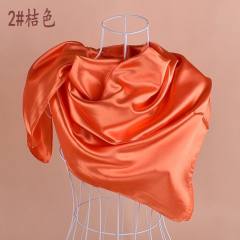 90cm plain color satin square scarf
