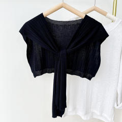 Summer knitted shawl scarf plain color