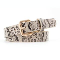 Snake pattern vintage thin buckle belts
