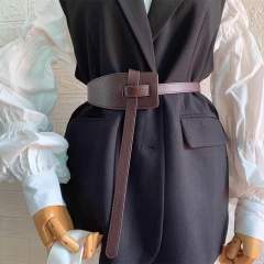 Concise PU leather obi belt