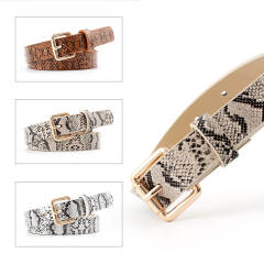 Snake pattern vintage thin buckle belts