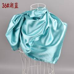 90cm plain color satin square scarf