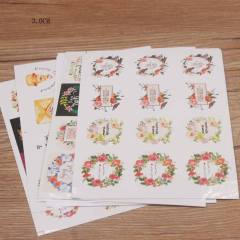 DIY handmade thank you stickers 12pcs/1paper 3cm