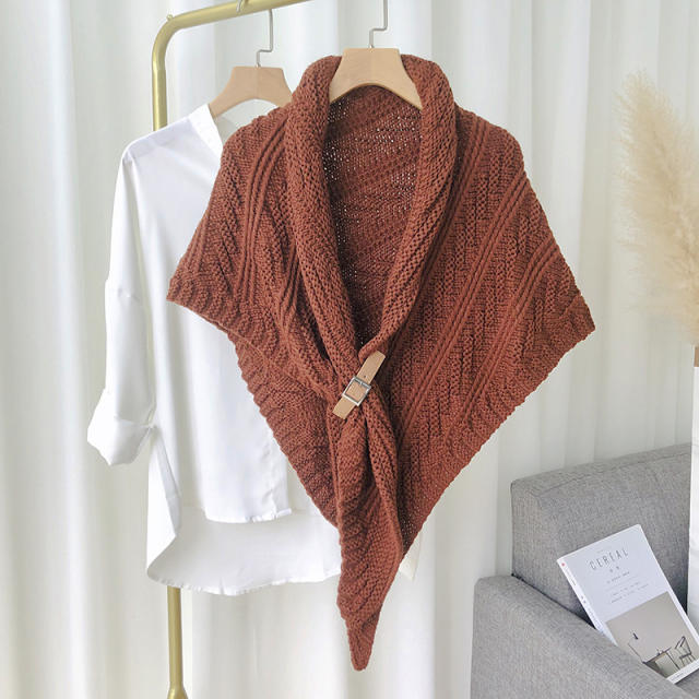 Warm corchet triangle shaped shawl scarf