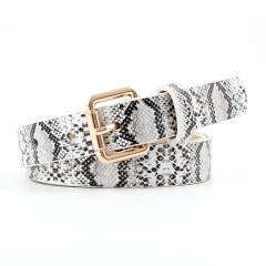 Snake pattern vintage thin buckle belts