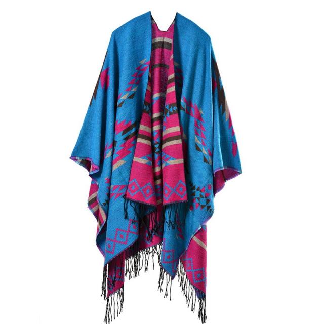 Geometric pattern warm shawl