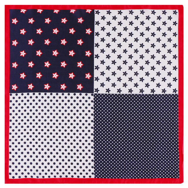 INS patchwork satin square scarves 53cm