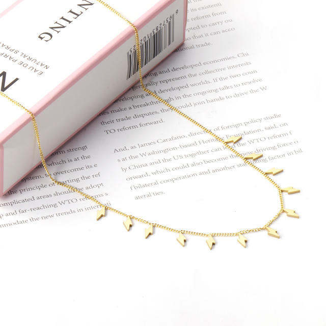 Flash stainless steel dainty choker necklace