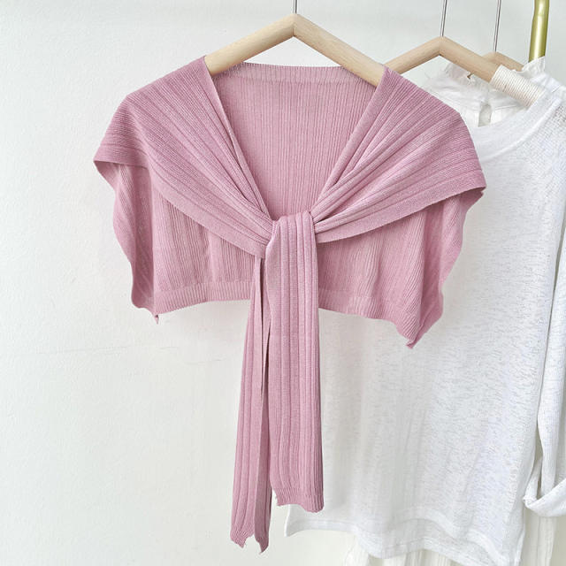Summer knitted shawl scarf plain color
