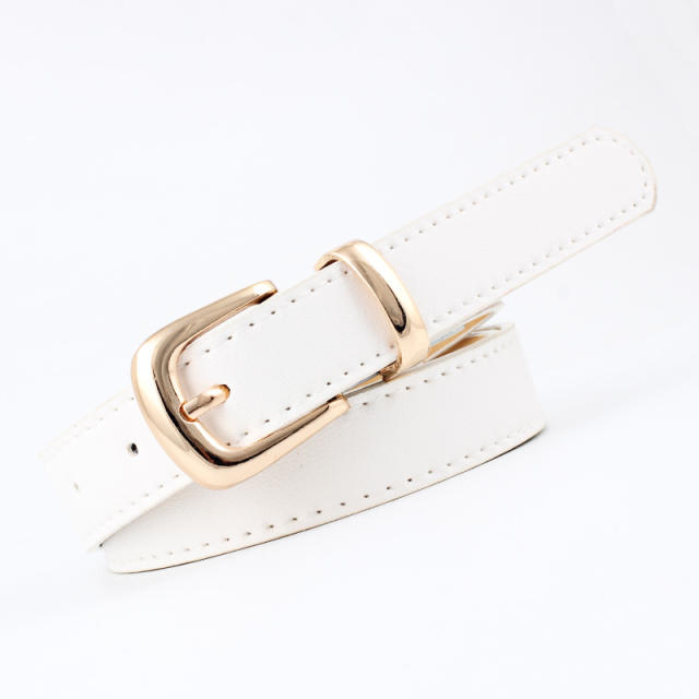Solid color horseshoe buckle belts
