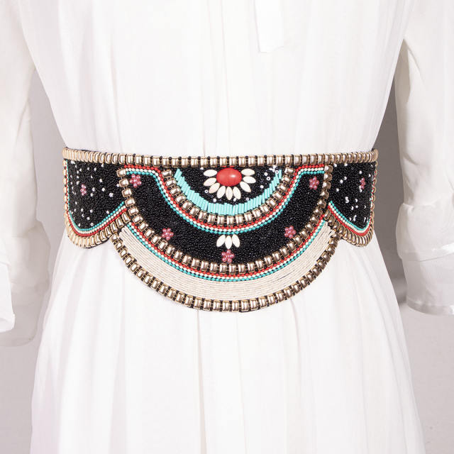 Boho national beaded dress corset belt for women