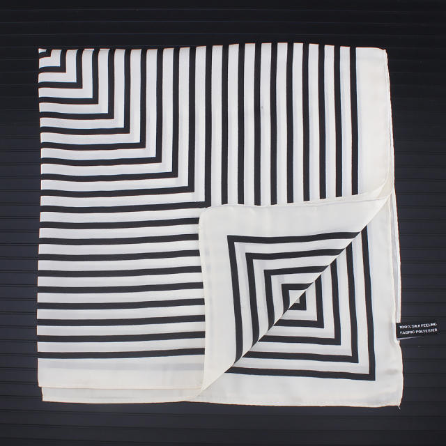 55cm satin striped square scarf