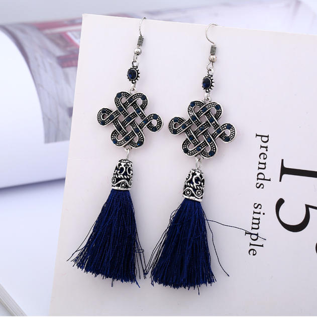 Fashion Chinese knot thread tassel earrings