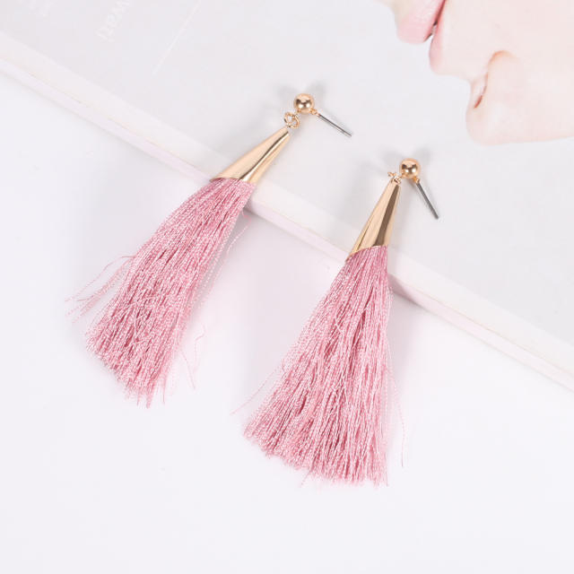 Bohemian style retro thread tassel earrings