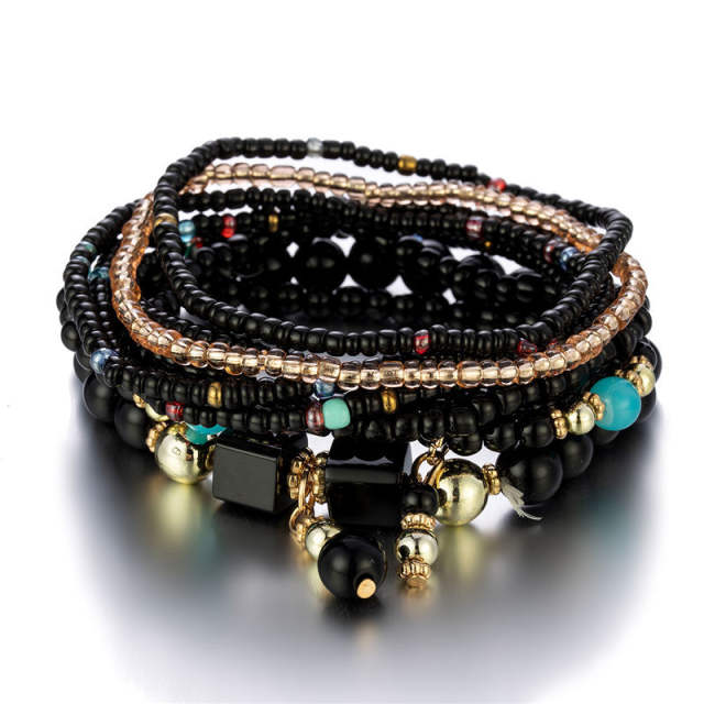 Boho layer bead bracelet