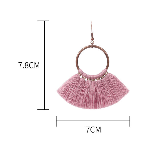 Fashion hoop tassel earrings