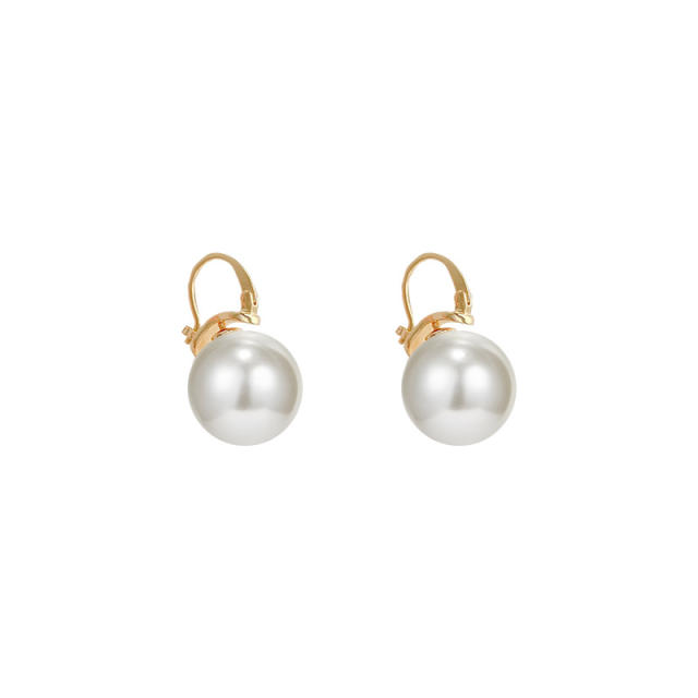 925 silver needle pearl dangling earrings