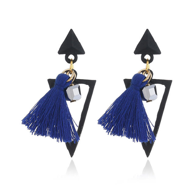 Fashion triangle thread tassel earrings