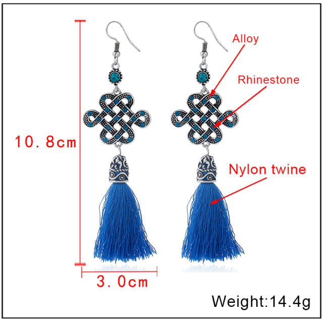 Fashion Chinese knot thread tassel earrings