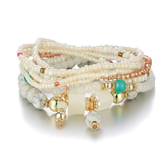 Boho layer bead bracelet