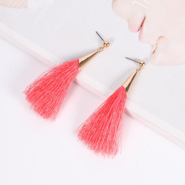 Bohemian style retro thread tassel earrings