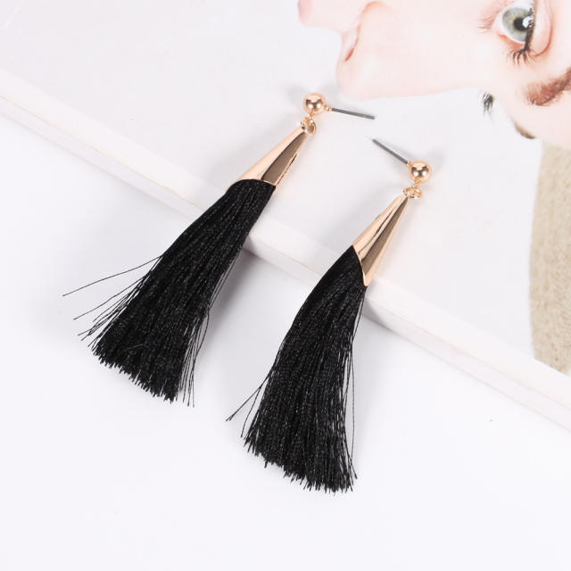 Bohemian style retro thread tassel earrings