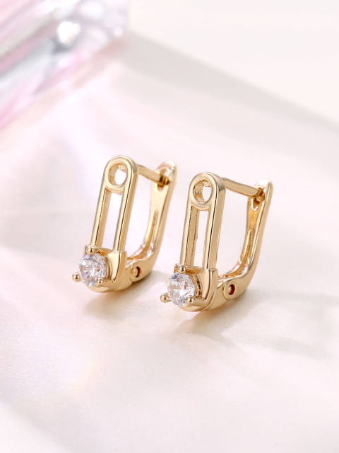 Fashion cubic zirconia alloy huggie earrings