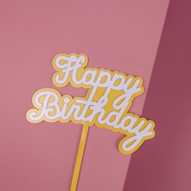 Candy color happy birthday cake toppers