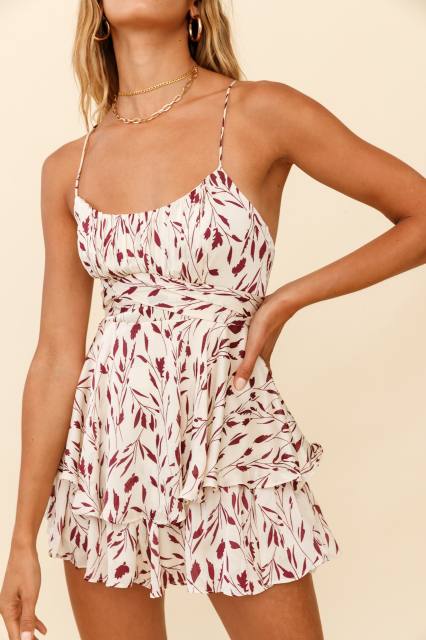 Floral sexy slip rompers jumpsuit