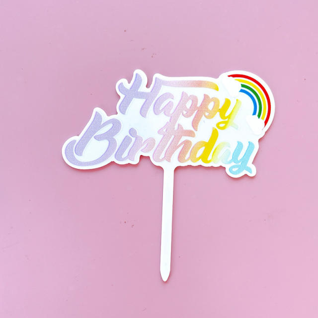 Happy birthday rainbow cake toppers