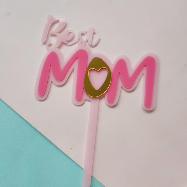 Best dad mon acrylic cake toppers