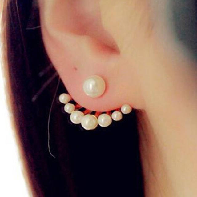 Fashion pearl jacket earrings