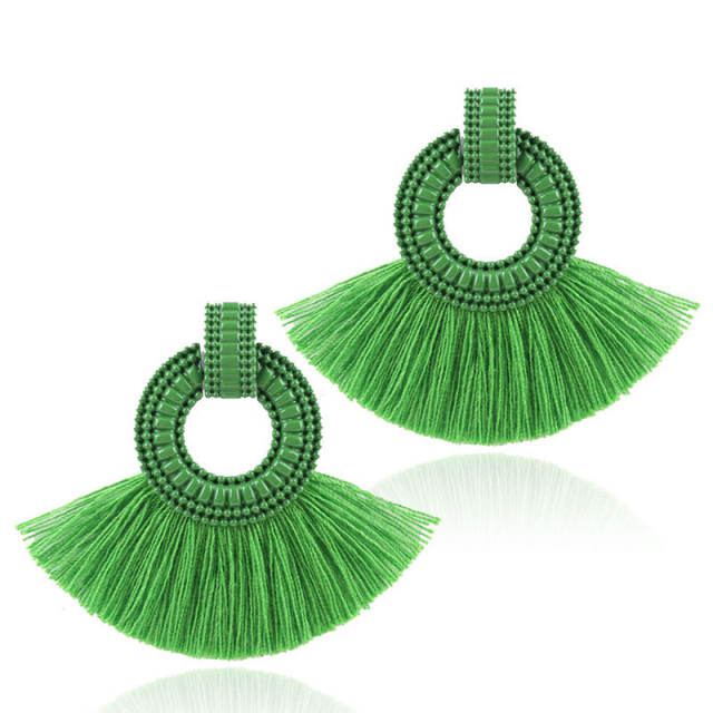 Fashion bohemian hoop tassel earrings