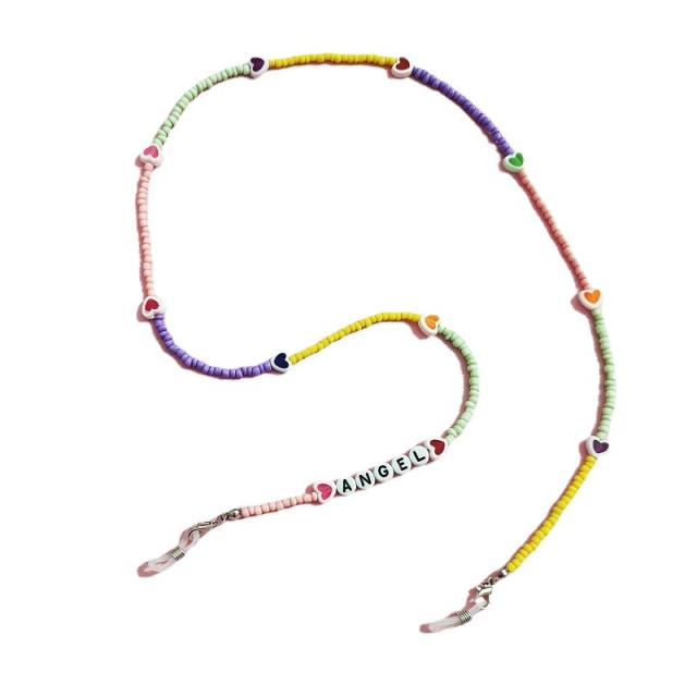 Colorful love heart glasses chain