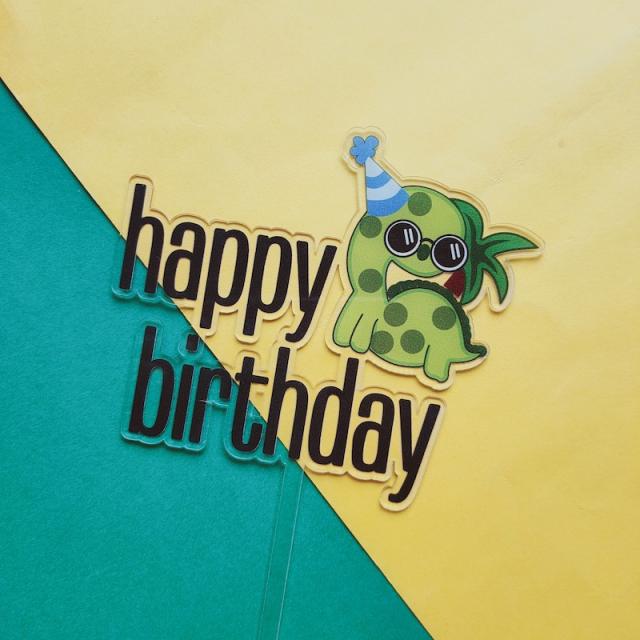 Animal series acrylic happy birthday cake toppers