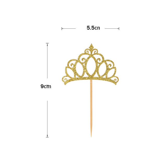 12pcs crown cup cake toppers for wedding