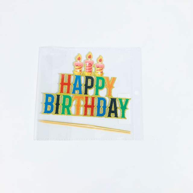 INS color candle happy birthday cake toppers