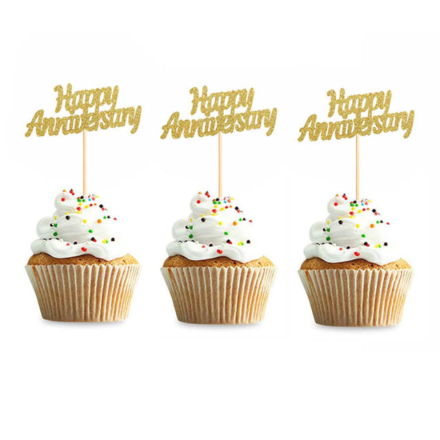 Happy Anniversary cup cake toppers