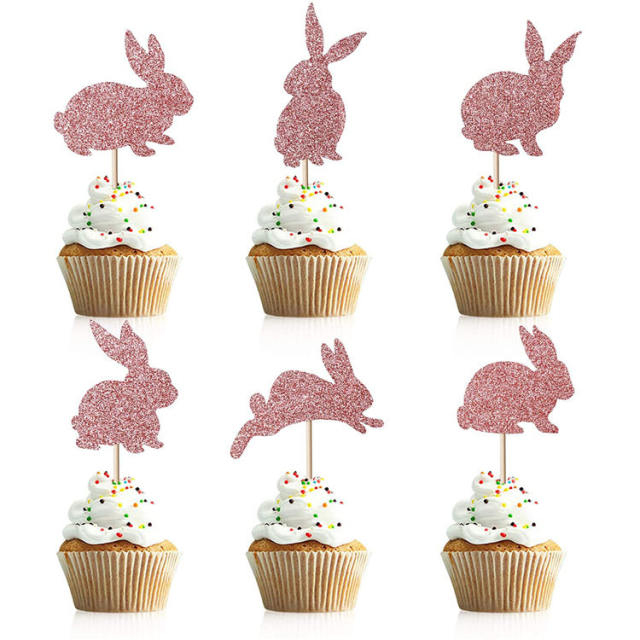Easter rabbit cup cake toppers